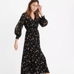 MADEWELL Georgette Smocked Midi Dress Backyard Blooms Dress